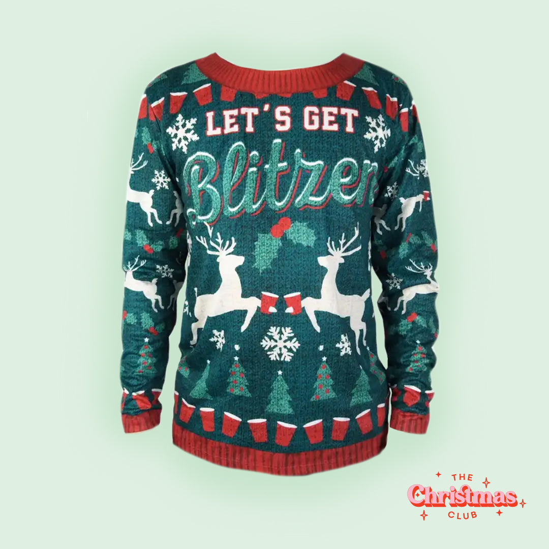 Let's Get Blitzened Ugly Christmas Sweater