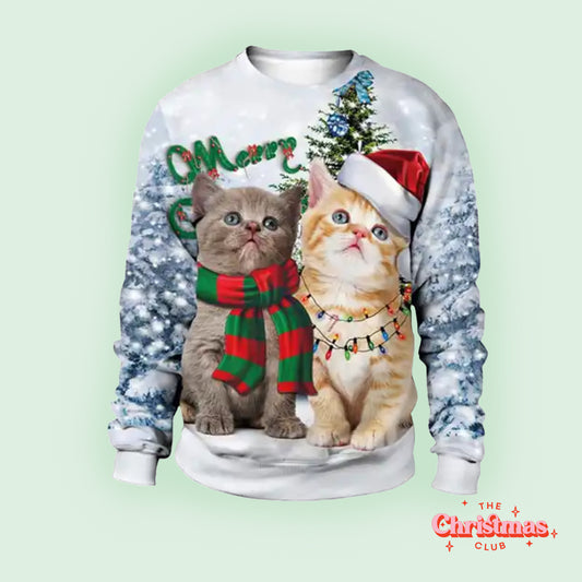 Merry Kit-mas Ugly Christmas Sweater