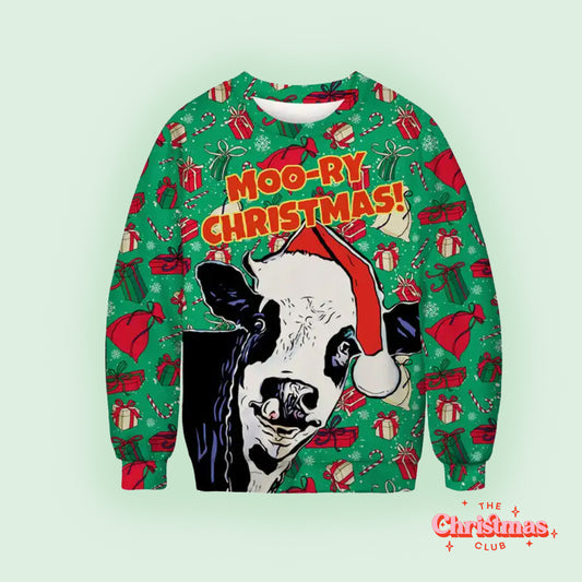 Moo-ry Christmas Ugly Christmas Sweater