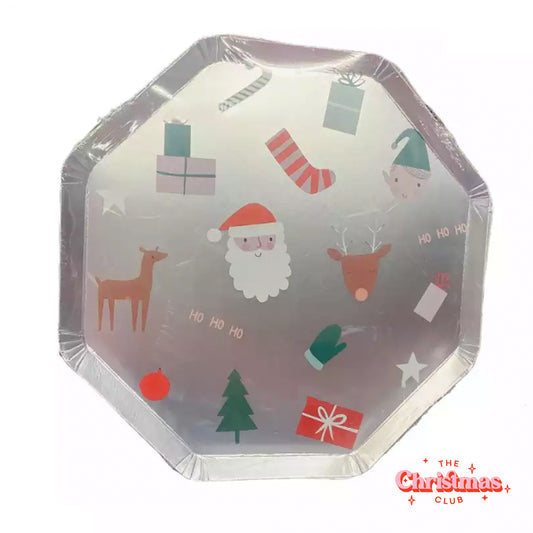 Silver Paper Plates - Pack of 8