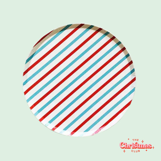 Small Striped Paper Plates - Pack of 8